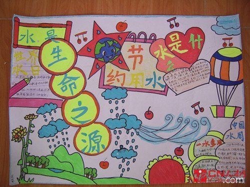 手抄报 关于节约用水的口号手抄报 节约用水的手抄报