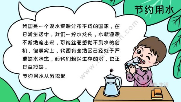 不用写字的关于节约用水的手抄报节约用水的手抄报