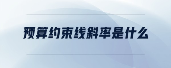预算约束线