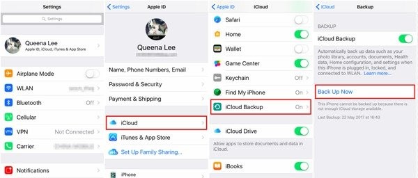 备份到iCloud