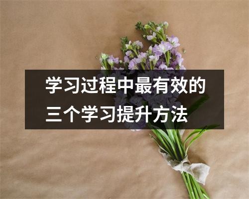 学习过程中最有效的三个学习提升方法