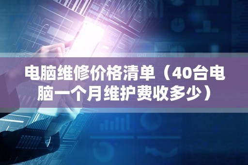电脑维修价格清单（40台电脑一个月维护费收多少）