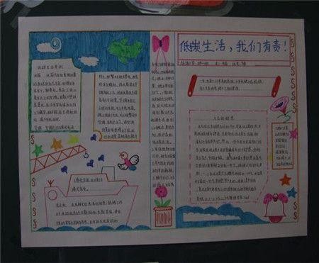 低碳生活手抄报内容我的低碳金点子美丽宁阳金点子手抄报 美丽的手