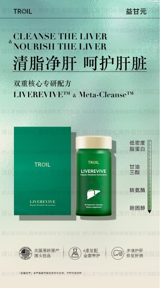 TROIL靶向脂肪肝新突破：LIVEREVIVE益甘元科技清脂净肝，守护你的肝净生活