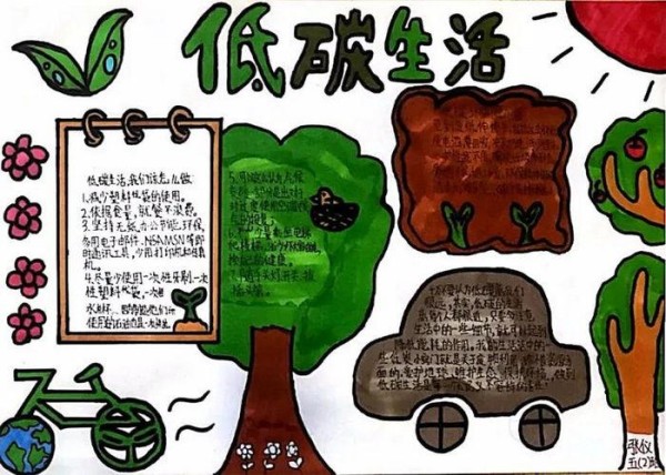 低碳生活绿色环保主题手抄报