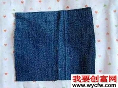 旧牛仔裤制作蝴蝶结头夹