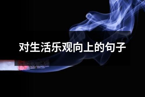 对生活乐观向上的句子