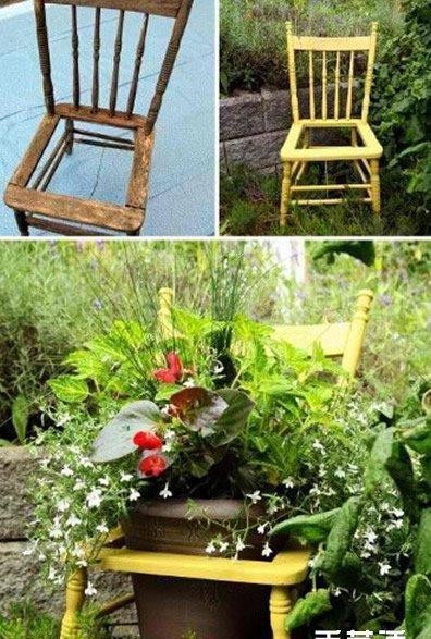旧家具改造花盆花架DIY
