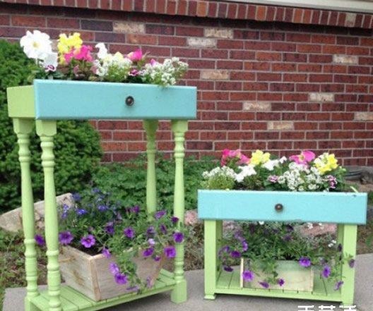 旧家具改造花盆花架DIY