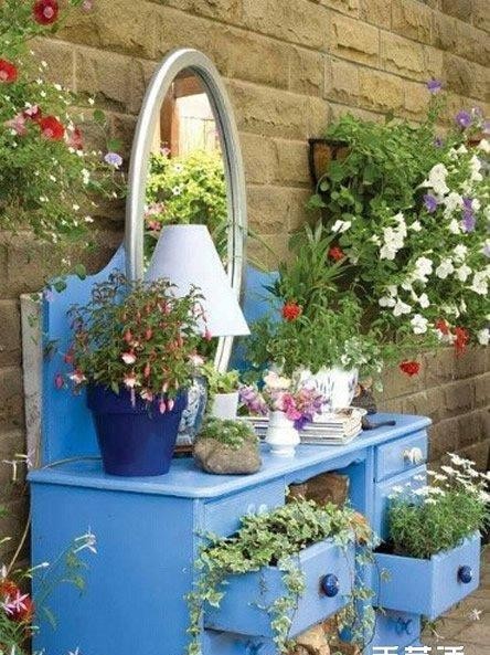 旧家具改造花盆花架DIY