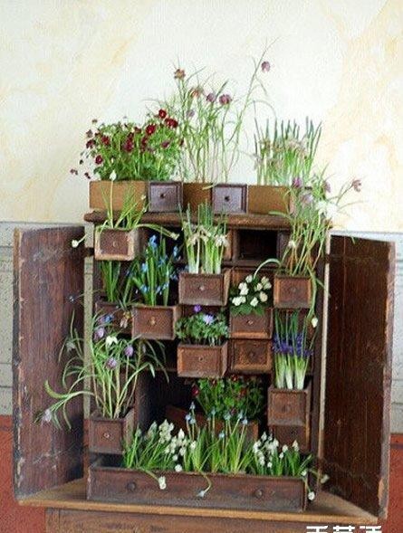 旧家具改造花盆花架DIY
