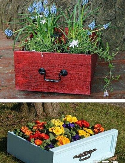 旧家具改造花盆花架DIY
