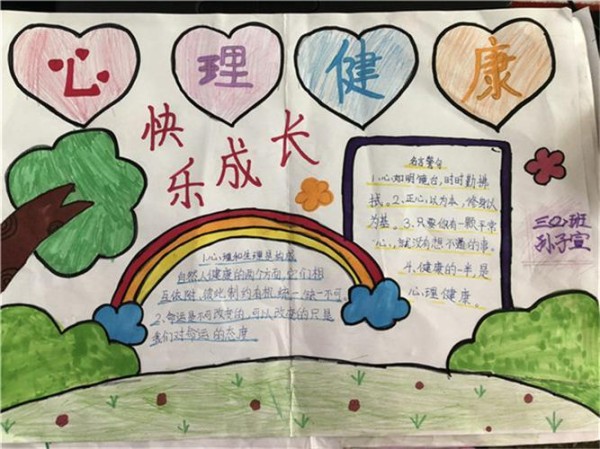 心理健康教育系列之手抄报大赛小学生手抄报阳光成长快乐生活手抄报