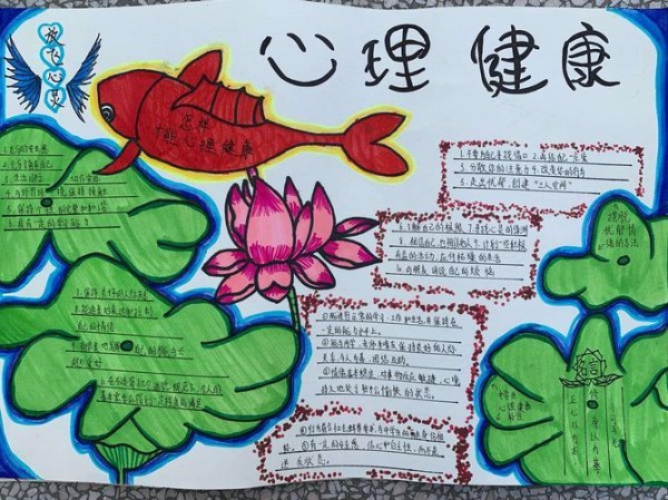 关心心里健康积极快乐生活手抄报心里健康的手抄报