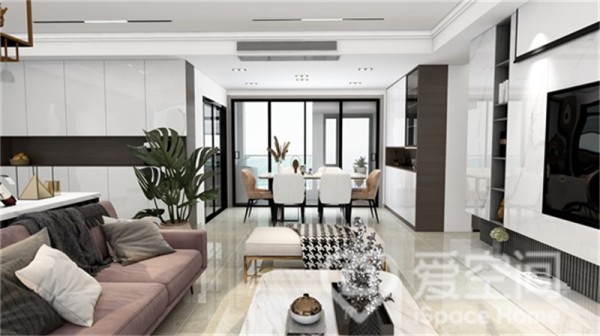 中森公园华府128㎡四居室现代简约风装修案例