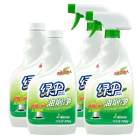 EVER GREEN 绿伞 油污清洁剂油烟净500g*4瓶绿茶香型吸烟机抽烟机重油污