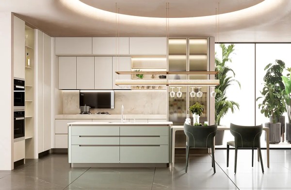 modern-cream-and-green-eat-in-kitchen