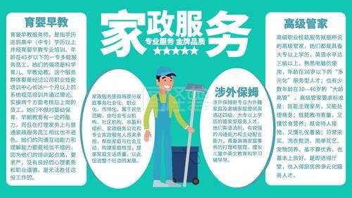 服务手抄报 可商用 图片素材参数 关键词家政服务 清洁 维修 家庭