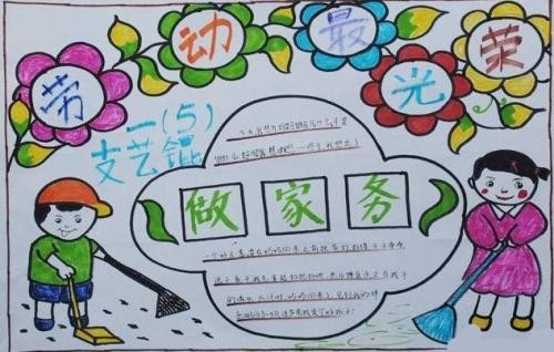 主动做家务做好家庭小主人手抄报 做好少年手抄报