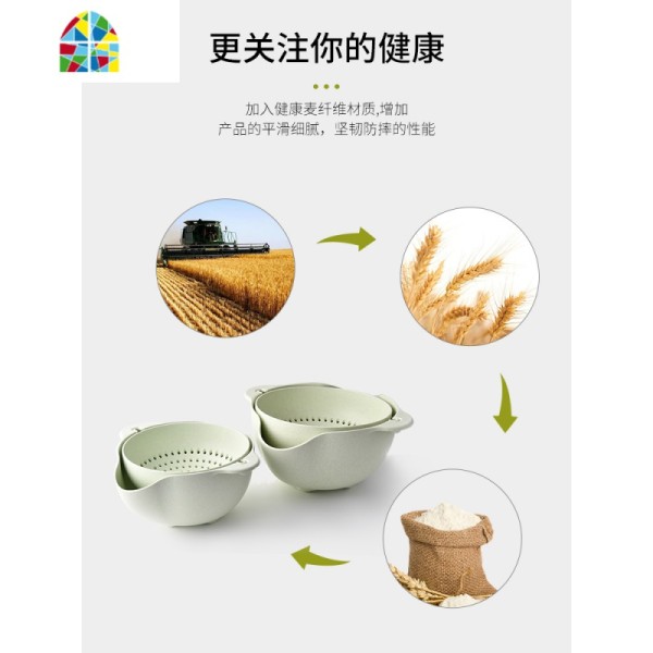 洗菜盆沥水篮创意厨房客厅茶几干果家用双层翻转沥水篮