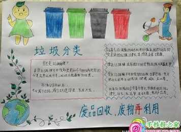 废纸废旧物品物品回收利用手抄报 手抄报版面设计图