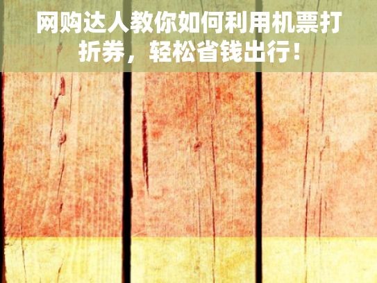 网购达人教你如何利用机票打折券，轻松省钱出行！