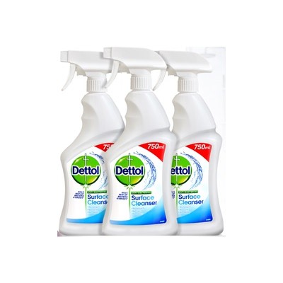 进口滴露杀菌消毒喷雾750ml*3 家用室内除菌消毒液剂马桶非酒精84