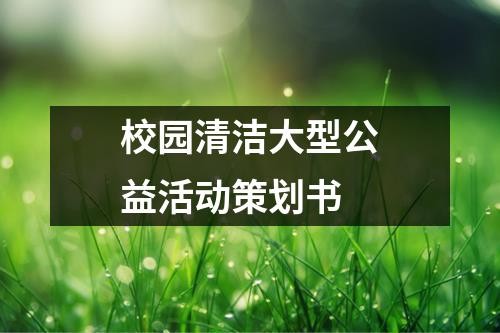 校园清洁大型公益活动策划书