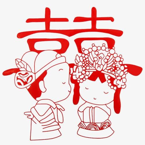 关键词 双喜红色剪纸结婚