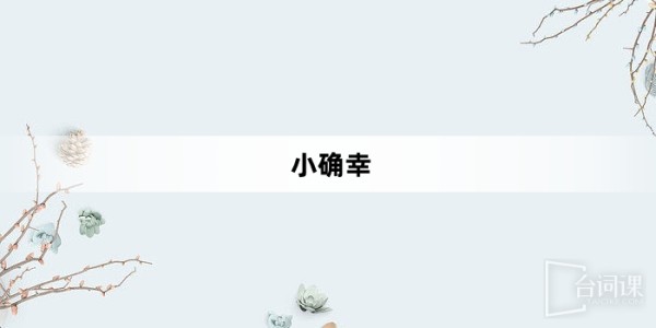 “小确幸”网络梗词解释