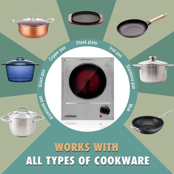 Ceramic Cooktop works with all types of cookware