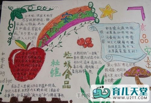 食品安全手抄报简单杜绝垃圾食品关注食品安全