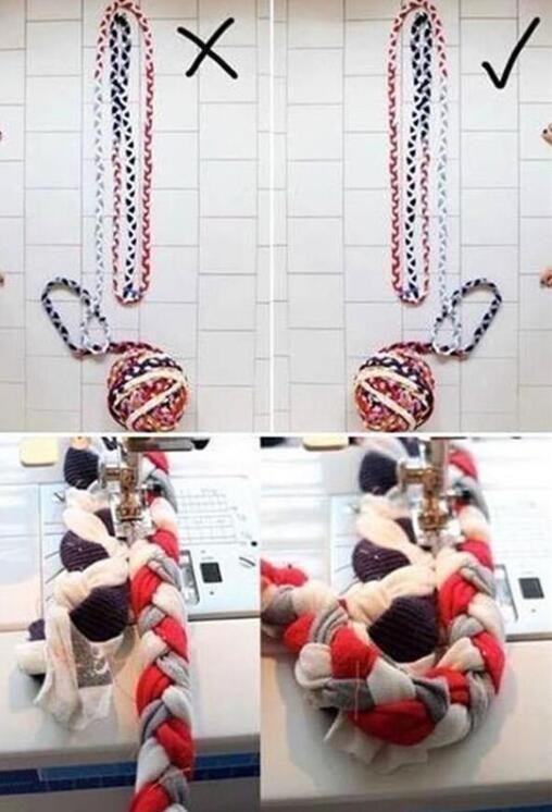 旧衣服旧床单改造地毯教程图解
