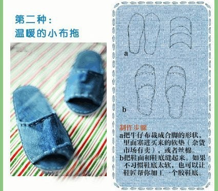 旧牛仔裤废物的多种利用 