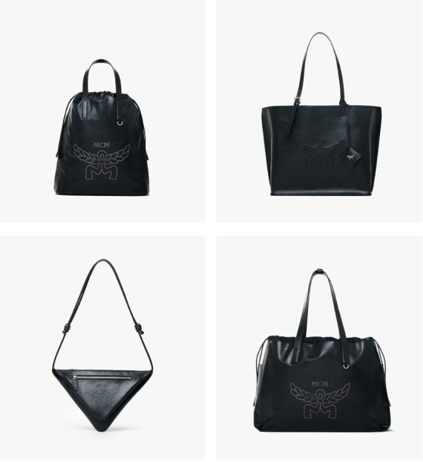 a collage of different bags