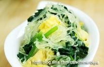 菠菜鸡蛋炒粉丝