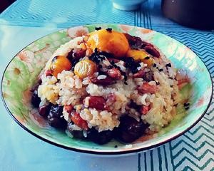 素食主义者—花生板栗蛋黄糯米饭的做法 步骤4