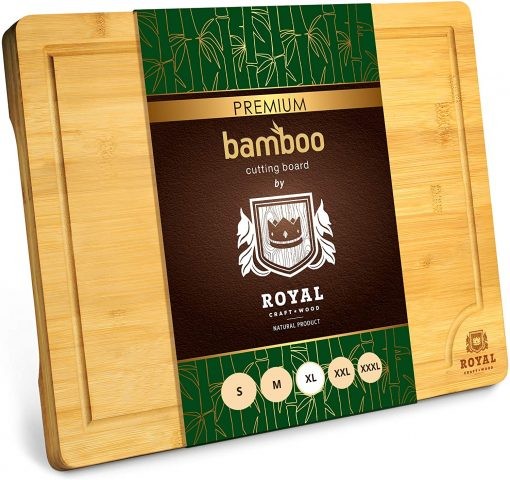 最多功能的砧板:Extra Large Organic Bamboo Cutting Board with Juice Groove