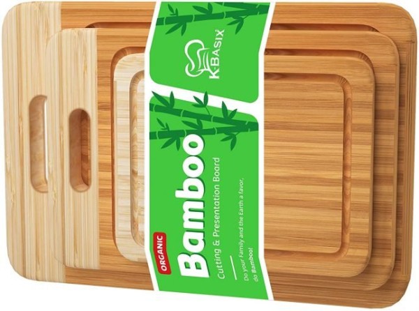 最适合家庭使用的砧板:K BASIX Bamboo Cutting Board Set