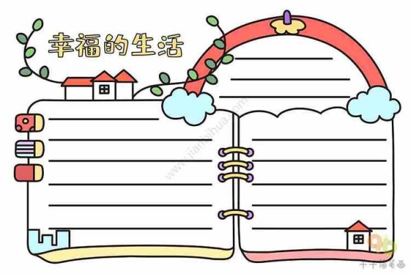 小学生幸福生活手抄报主题手抄报简笔画