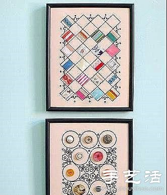 零碎布料+纽扣创意DIY装饰画 - www.youjiao5.com
