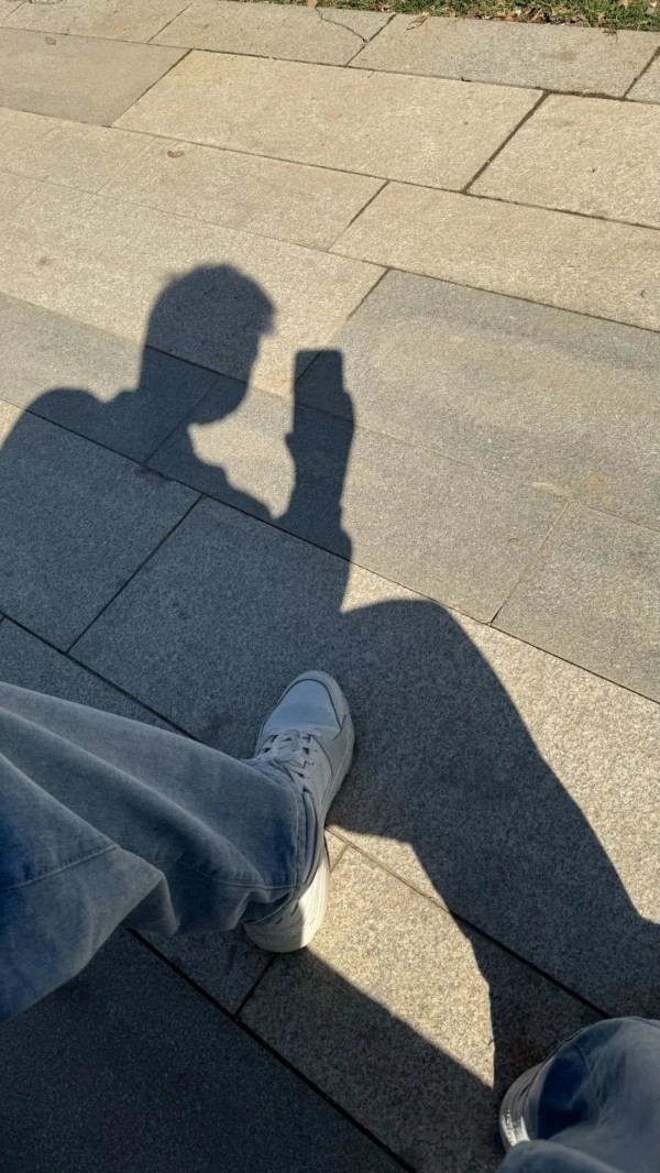 舒朗在公园里晒太阳。（图/受访者提供）