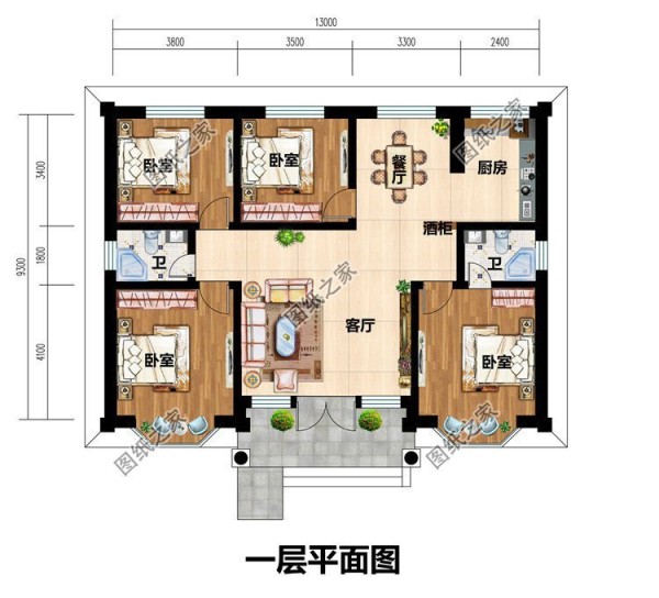 农村一层养老房别墅，为父母建造一个安心的居住环境，安度晚年