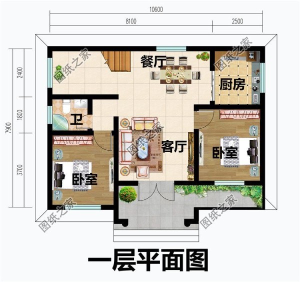 农村一层养老房别墅，为父母建造一个安心的居住环境，安度晚年