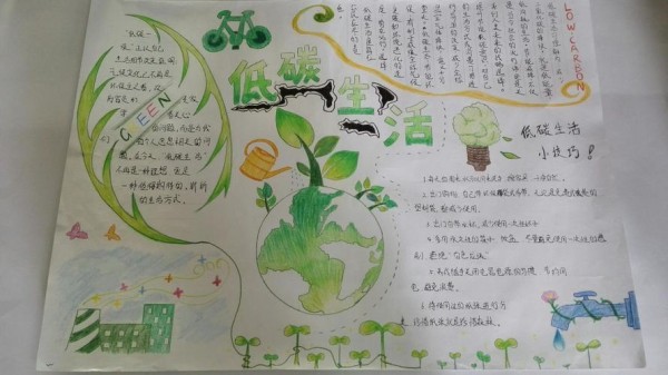 践行低碳生活保护绿色家园手抄报作品展低碳绿色生活手抄报图片