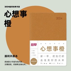 趁早 2024薄本效率手册365天时间管理每日计划A5日程本笔记本子自律打卡todolist工作会议记录本手账-心想事橙