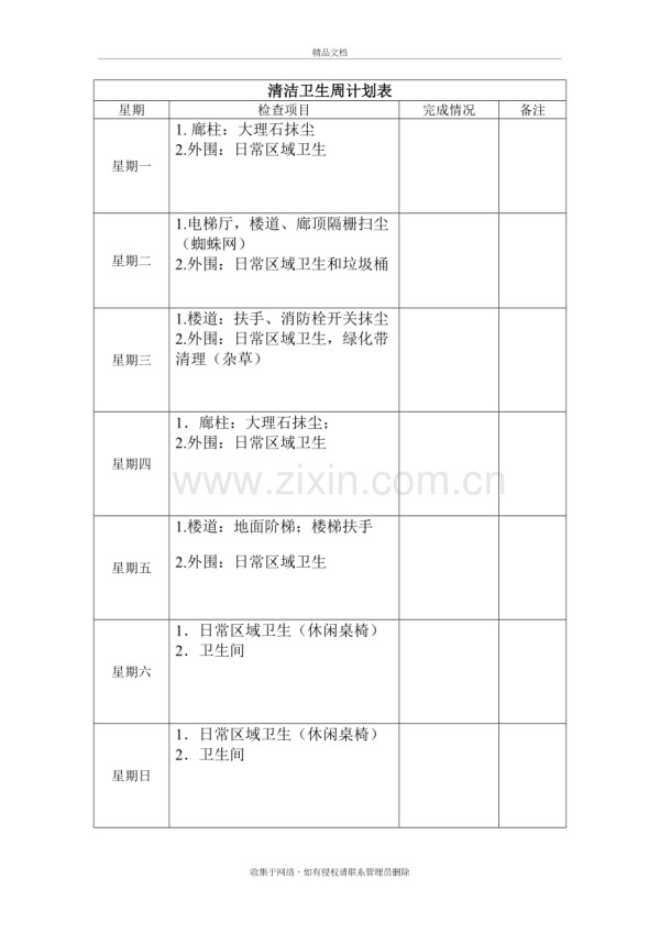 清洁卫生周计划表培训资料.doc_第2页