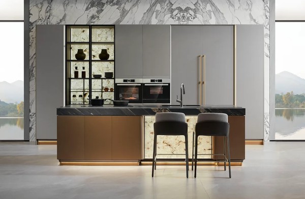 high-end-modern-grey-kitchen-cabinets-with-backlit-island