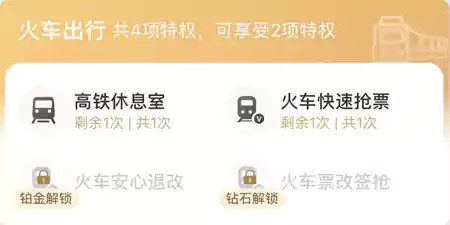携程会员火车特权