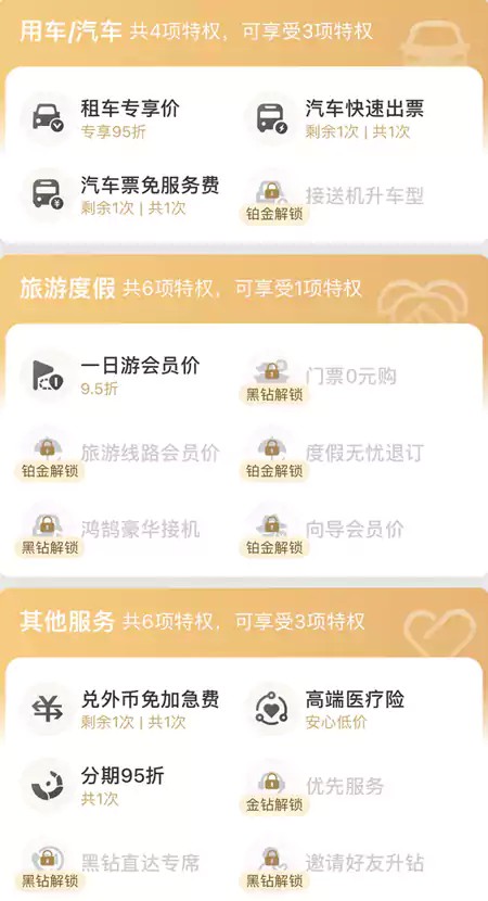 携程会员其他特权